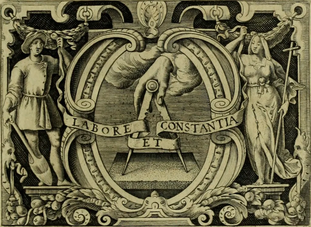 An illustration from Iusti LipsI De militia romana libri quinque : commentarius ad Polybium, 1602, leaf 4