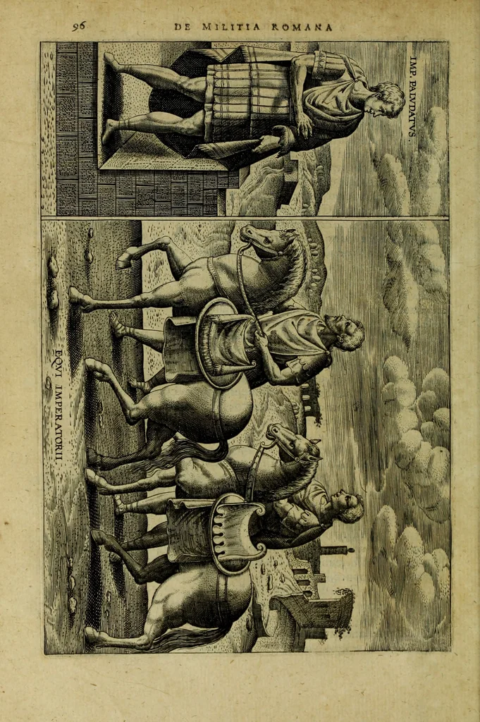 An illustration from Iusti LipsI De militia romana libri quinque : commentarius ad Polybium, 1602, leaf 99