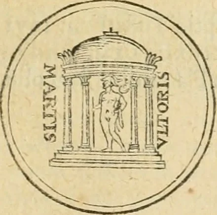 An illustration from Iusti RycquI De Capitolio Romano commentarius. In quo, illustria eius olim aedificia, sacra & profana: deorum dearumq[ue] nomina: arcus item triumphales, columnae, statuae, tropaea, colossi, caeteraque ornamenta adcuratè describuntur: & plura alia antiquitatis monimenta proferuntur, emendantur, explicantur, 1617, leaf 164