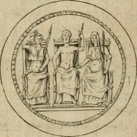 An illustration from Iusti RycquI De Capitolio Romano commentarius. In quo, illustria eius olim aedificia, sacra & profana: deorum dearumq[ue] nomina: arcus item triumphales, columnae, statuae, tropaea, colossi, caeteraque ornamenta adcuratè describuntur: & plura alia antiquitatis monimenta proferuntur, emendantur, explicantur, 1617, leaf 73