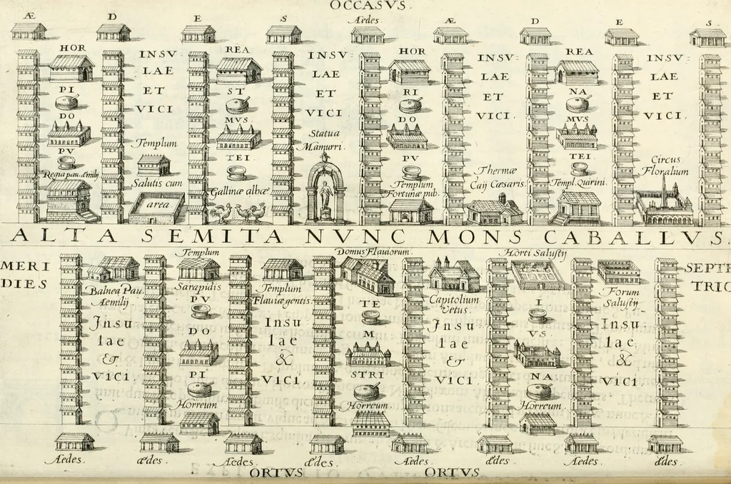 An illustration from I.[-VI.] pars Romanae vrbis topographiae & antiquitatum, quâ succinctê & breviter describuntur omnia quae tam publicê quam privatim videntur anim-adversione digna:, 1597, leaf 229