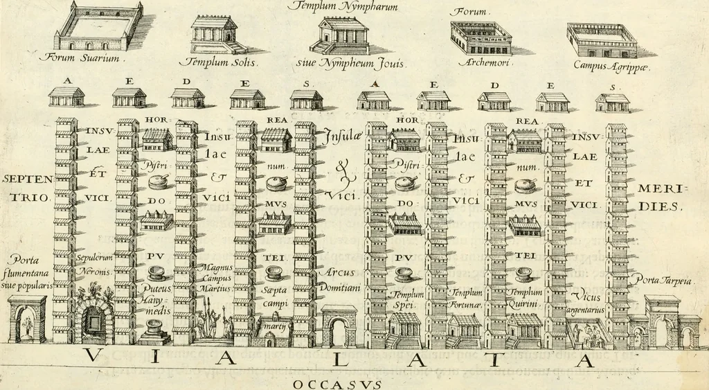 An illustration from I.[-VI.] pars Romanae vrbis topographiae & antiquitatum, quâ succinctê & breviter describuntur omnia quae tam publicê quam privatim videntur anim-adversione digna:, 1597, leaf 231