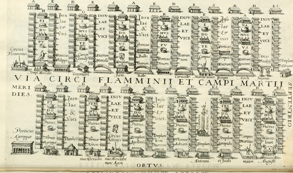 An illustration from I.[-VI.] pars Romanae vrbis topographiae & antiquitatum, quâ succinctê & breviter describuntur omnia quae tam publicê quam privatim videntur anim-adversione digna:, 1597, leaf 235