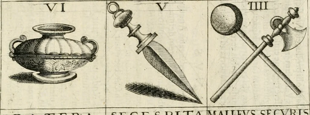 An illustration from I.[-VI.] pars Romanae vrbis topographiae & antiquitatum, quâ succinctê & breviter describuntur omnia quae tam publicê quam privatim videntur anim-adversione digna:, 1597, leaf 266