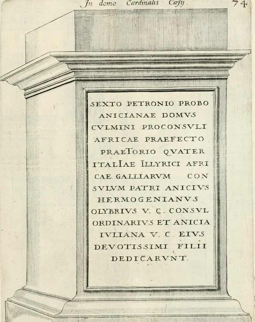 An illustration from I.[-VI.] pars Romanae vrbis topographiae & antiquitatum, quâ succinctê & breviter describuntur omnia quae tam publicê quam privatim videntur anim-adversione digna:, 1597, leaf 582