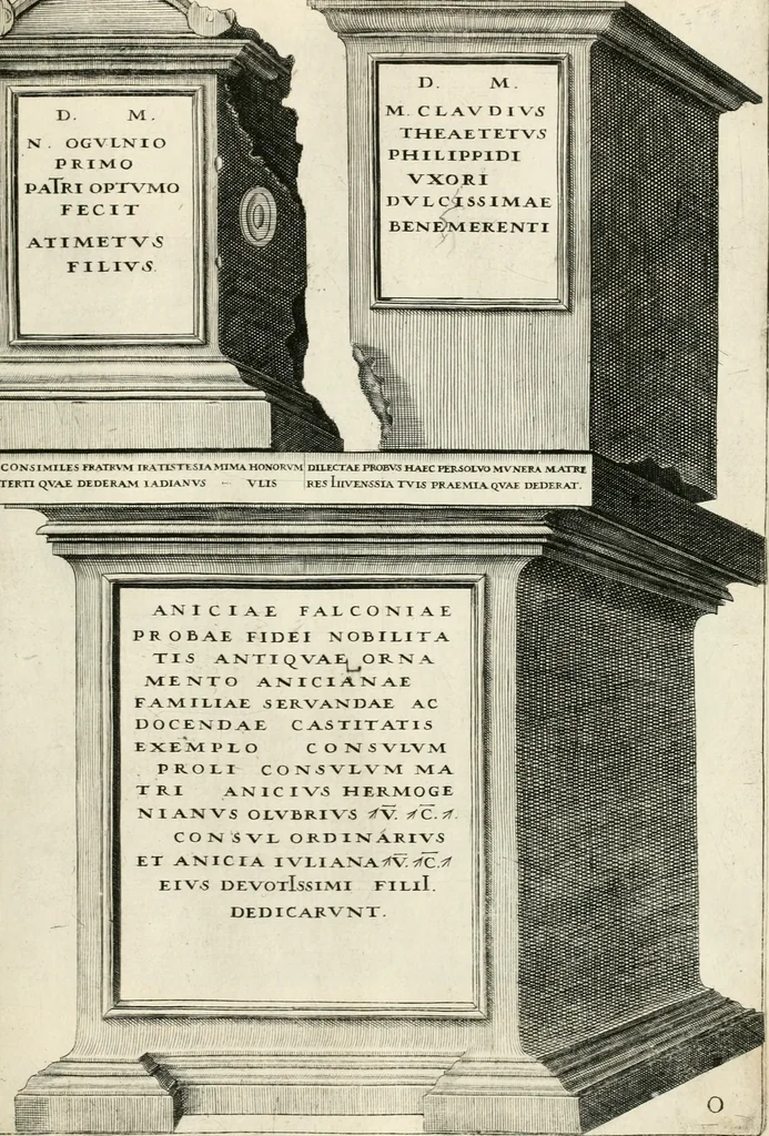 An illustration from I.[-VI.] pars Romanae vrbis topographiae & antiquitatum, quâ succinctê & breviter describuntur omnia quae tam publicê quam privatim videntur anim-adversione digna:, 1597, leaf 584