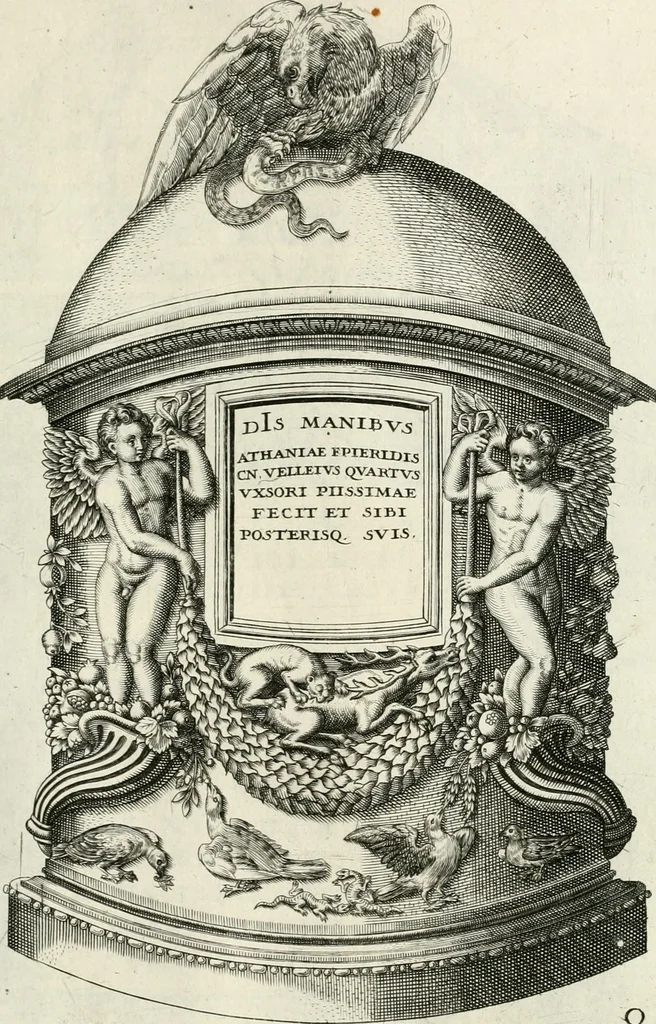 An illustration from I.[-VI.] pars Romanae vrbis topographiae & antiquitatum, quâ succinctê & breviter describuntur omnia quae tam publicê quam privatim videntur anim-adversione digna:, 1597, leaf 602