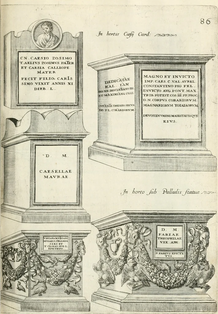 An illustration from I.[-VI.] pars Romanae vrbis topographiae & antiquitatum, quâ succinctê & breviter describuntur omnia quae tam publicê quam privatim videntur anim-adversione digna:, 1597, leaf 606
