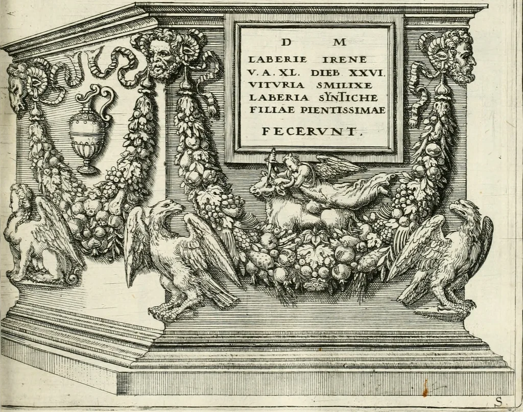An illustration from I.[-VI.] pars Romanae vrbis topographiae & antiquitatum, quâ succinctê & breviter describuntur omnia quae tam publicê quam privatim videntur anim-adversione digna:, 1597, leaf 616