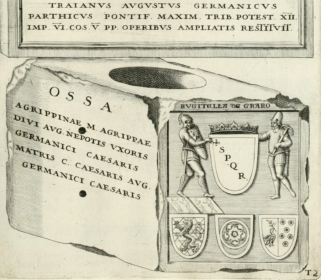 An illustration from I.[-VI.] pars Romanae vrbis topographiae & antiquitatum, quâ succinctê & breviter describuntur omnia quae tam publicê quam privatim videntur anim-adversione digna:, 1597, leaf 626