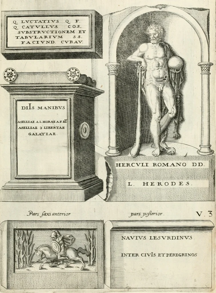 An illustration from I.[-VI.] pars Romanae vrbis topographiae & antiquitatum, quâ succinctê & breviter describuntur omnia quae tam publicê quam privatim videntur anim-adversione digna:, 1597, leaf 636