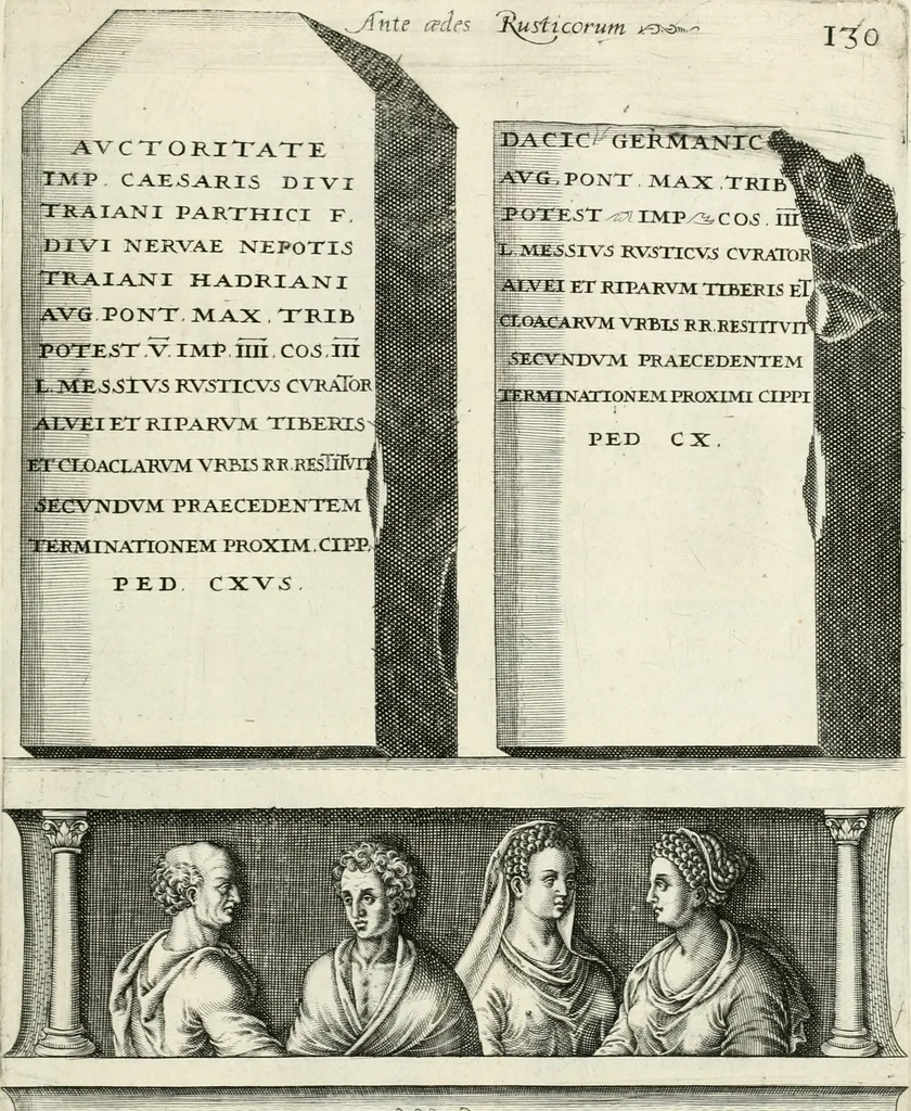 An illustration from I.[-VI.] pars Romanae vrbis topographiae & antiquitatum, quâ succinctê & breviter describuntur omnia quae tam publicê quam privatim videntur anim-adversione digna:, 1597, leaf 694