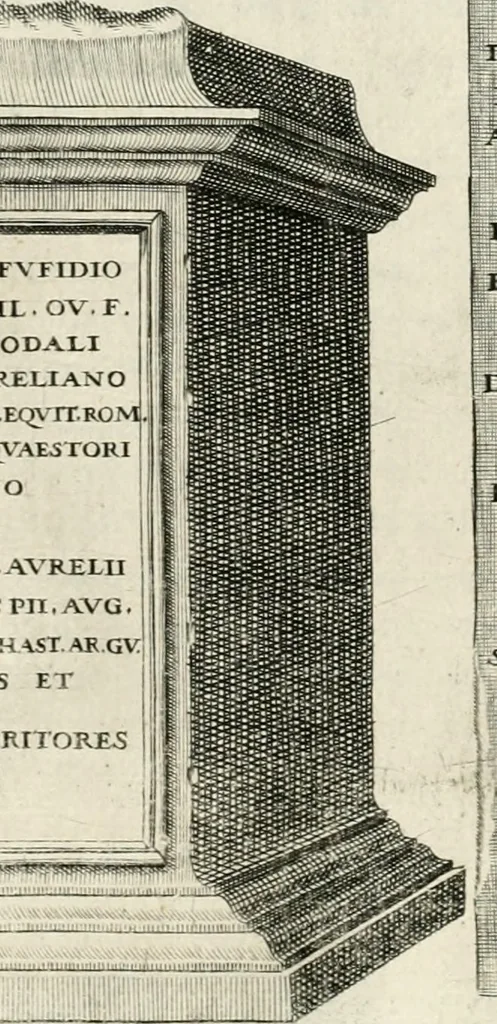 An illustration from I.[-VI.] pars Romanae vrbis topographiae & antiquitatum, quâ succinctê & breviter describuntur omnia quae tam publicê quam privatim videntur anim-adversione digna:, 1597, leaf 710