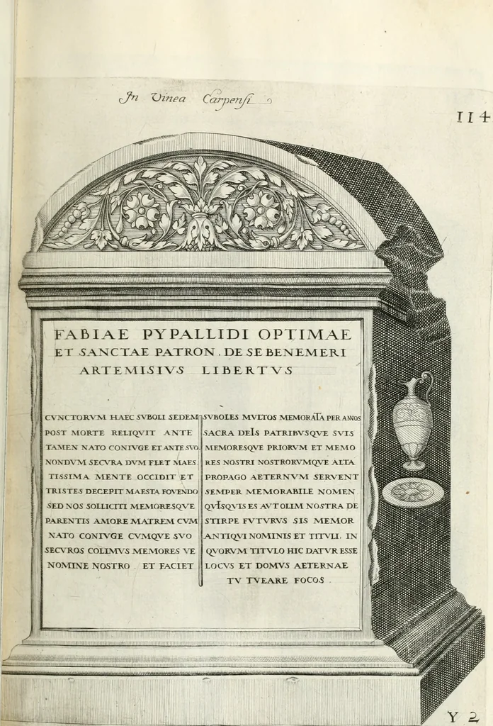 An illustration from I.[-VI.] pars Romanae vrbis topographiae & antiquitatum, quâ succinctê & breviter describuntur omnia quae tam publicê quam privatim videntur anim-adversione digna:, 1597, leaf 186