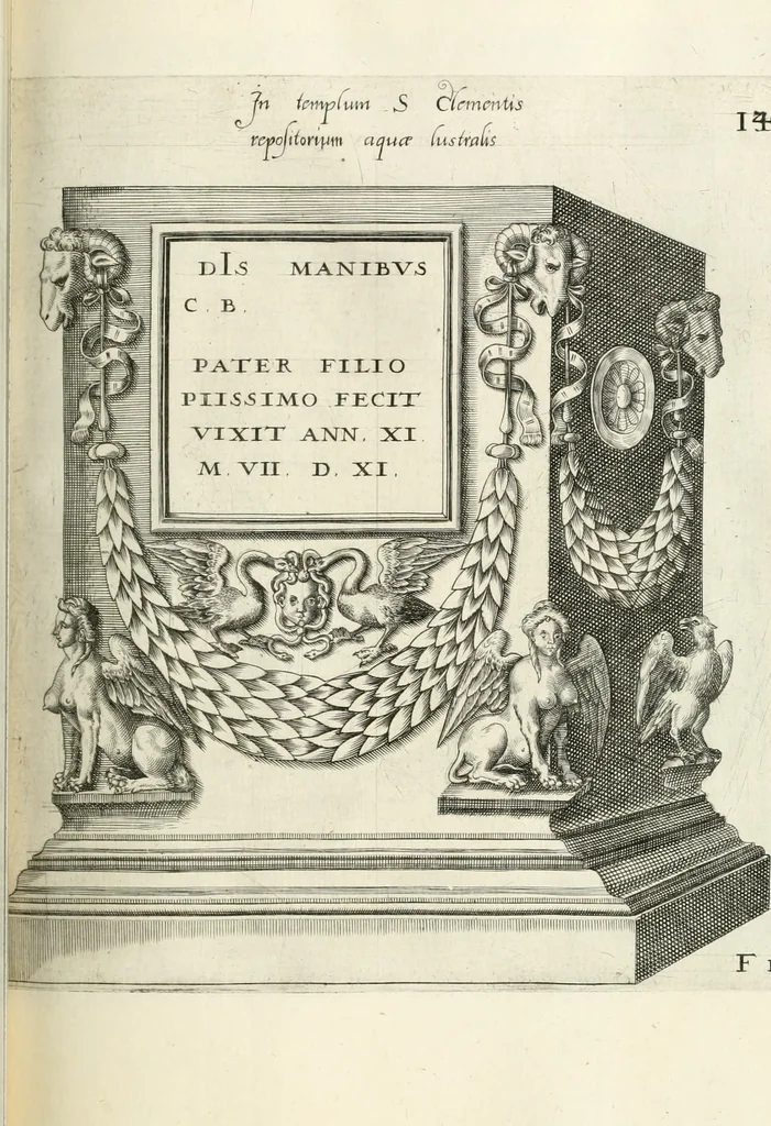 An illustration from I.[-VI.] pars Romanae vrbis topographiae & antiquitatum, quâ succinctê & breviter describuntur omnia quae tam publicê quam privatim videntur anim-adversione digna:, 1597, leaf 240