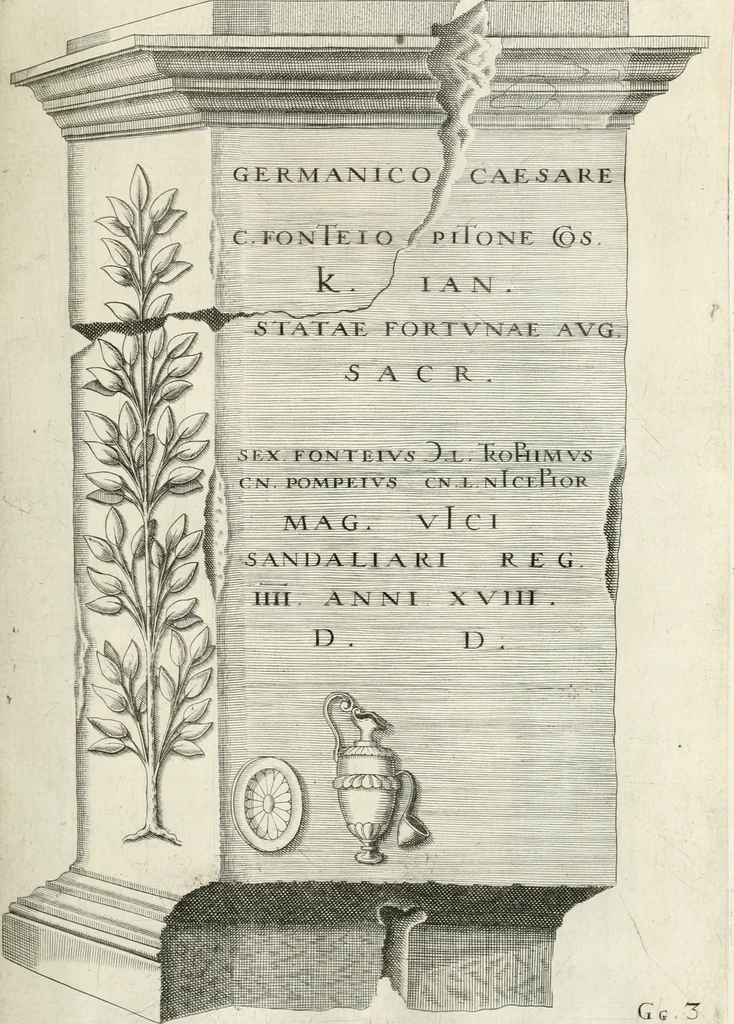 An illustration from I.[-VI.] pars Romanae vrbis topographiae & antiquitatum, quâ succinctê & breviter describuntur omnia quae tam publicê quam privatim videntur anim-adversione digna:, 1597, leaf 252