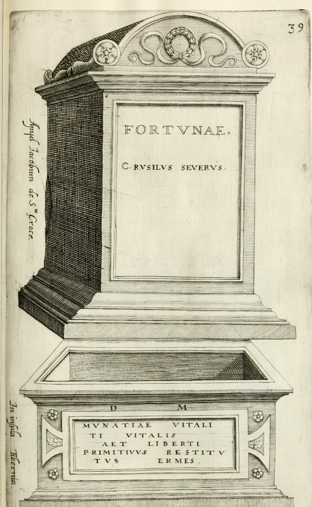 An illustration from I.[-VI.] pars Romanae vrbis topographiae & antiquitatum, quâ succinctê & breviter describuntur omnia quae tam publicê quam privatim videntur anim-adversione digna:, 1597, leaf 350