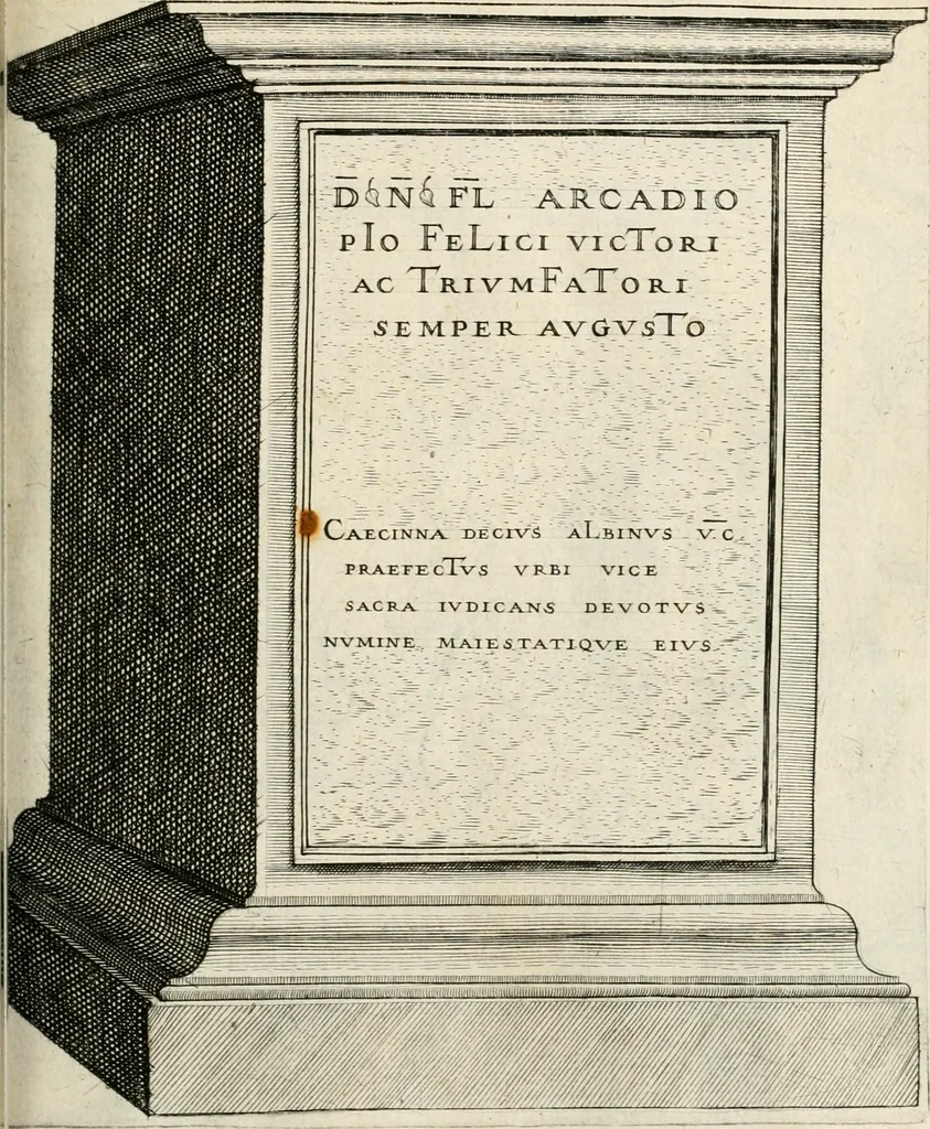 An illustration from I.[-VI.] pars Romanae vrbis topographiae & antiquitatum, quâ succinctê & breviter describuntur omnia quae tam publicê quam privatim videntur anim-adversione digna:, 1597, leaf 380