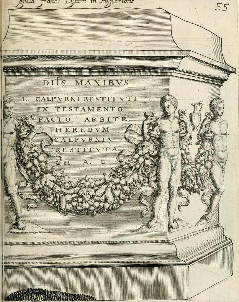 An illustration from I.[-VI.] pars Romanae vrbis topographiae & antiquitatum, quâ succinctê & breviter describuntur omnia quae tam publicê quam privatim videntur anim-adversione digna:, 1597, leaf 382