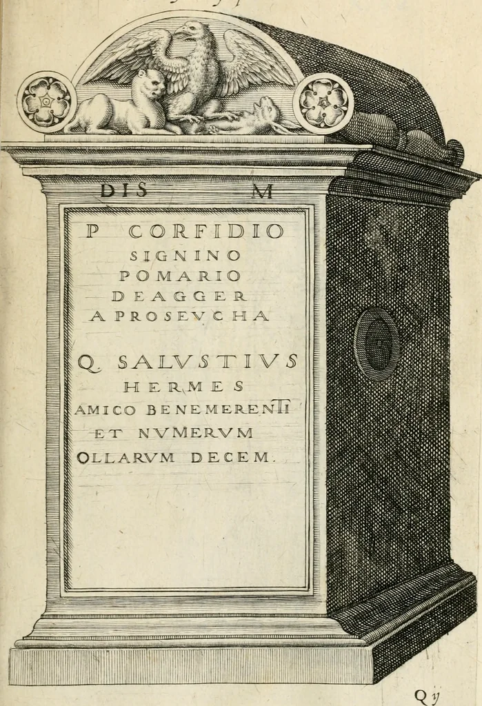 An illustration from I.[-VI.] pars Romanae vrbis topographiae & antiquitatum, quâ succinctê & breviter describuntur omnia quae tam publicê quam privatim videntur anim-adversione digna:, 1597, leaf 394
