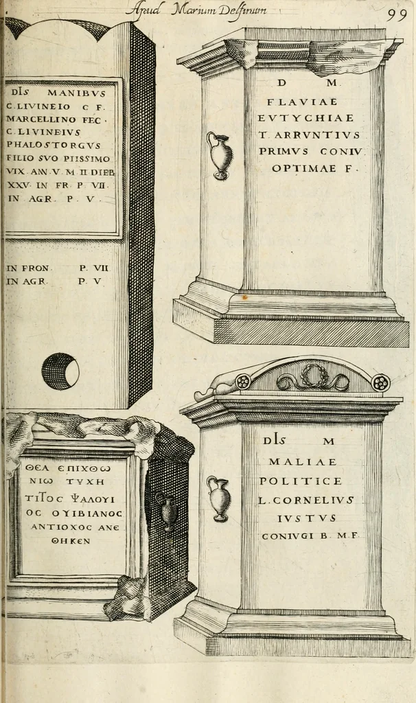 An illustration from I.[-VI.] pars Romanae vrbis topographiae & antiquitatum, quâ succinctê & breviter describuntur omnia quae tam publicê quam privatim videntur anim-adversione digna:, 1597, leaf 470