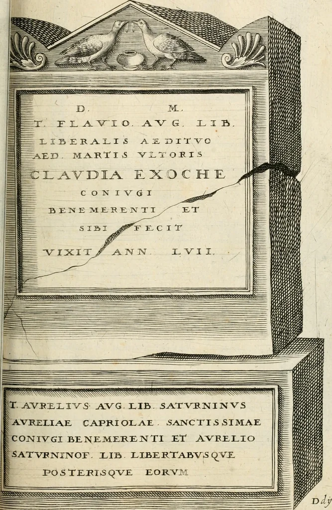 An illustration from I.[-VI.] pars Romanae vrbis topographiae & antiquitatum, quâ succinctê & breviter describuntur omnia quae tam publicê quam privatim videntur anim-adversione digna:, 1597, leaf 482