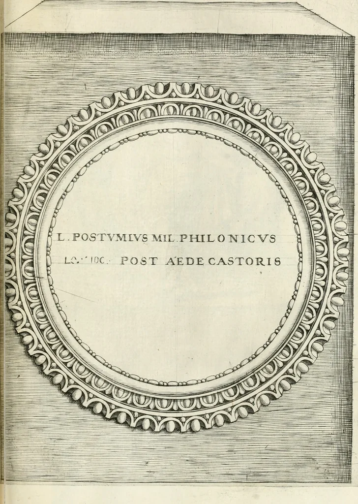 An illustration from I.[-VI.] pars Romanae vrbis topographiae & antiquitatum, quâ succinctê & breviter describuntur omnia quae tam publicê quam privatim videntur anim-adversione digna:, 1597, leaf 628