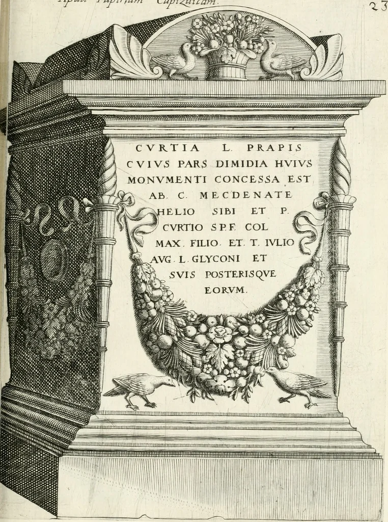 An illustration from I.[-VI.] pars Romanae vrbis topographiae & antiquitatum, quâ succinctê & breviter describuntur omnia quae tam publicê quam privatim videntur anim-adversione digna:, 1597, leaf 632