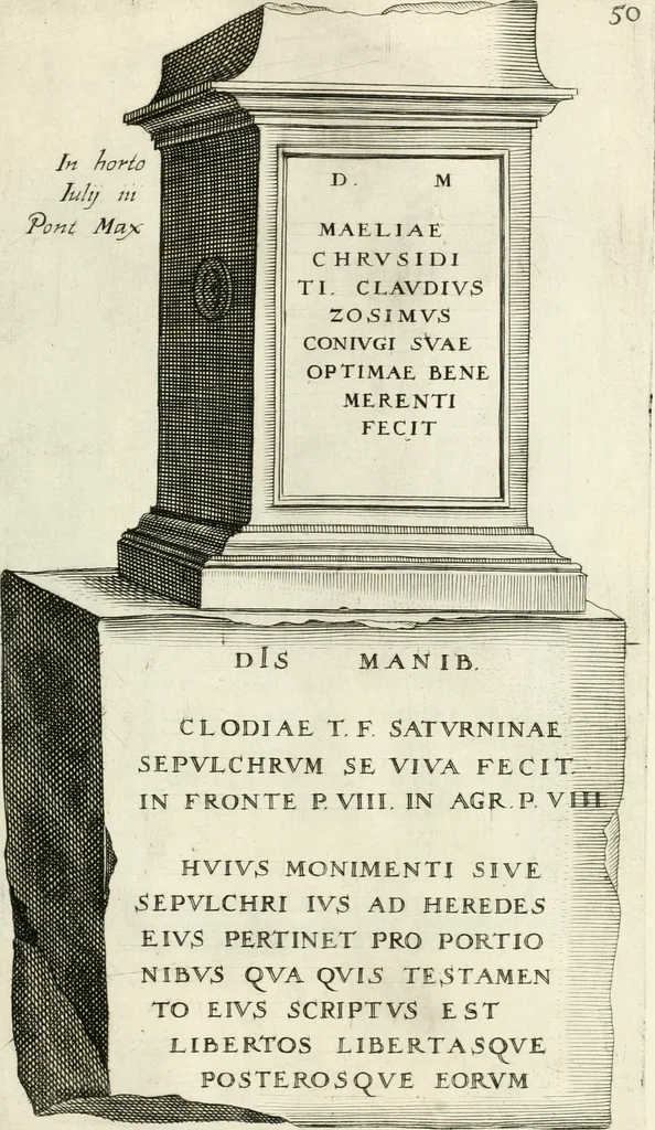 An illustration from I.[-VI.] pars Romanae vrbis topographiae & antiquitatum, quâ succinctê & breviter describuntur omnia quae tam publicê quam privatim videntur anim-adversione digna:, 1597, leaf 686
