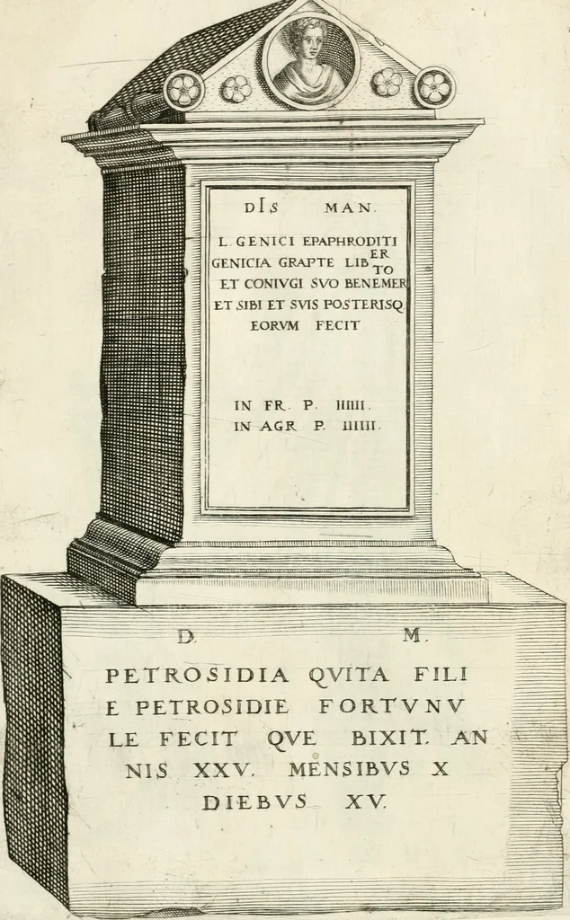 An illustration from I.[-VI.] pars Romanae vrbis topographiae & antiquitatum, quâ succinctê & breviter describuntur omnia quae tam publicê quam privatim videntur anim-adversione digna:, 1597, leaf 714