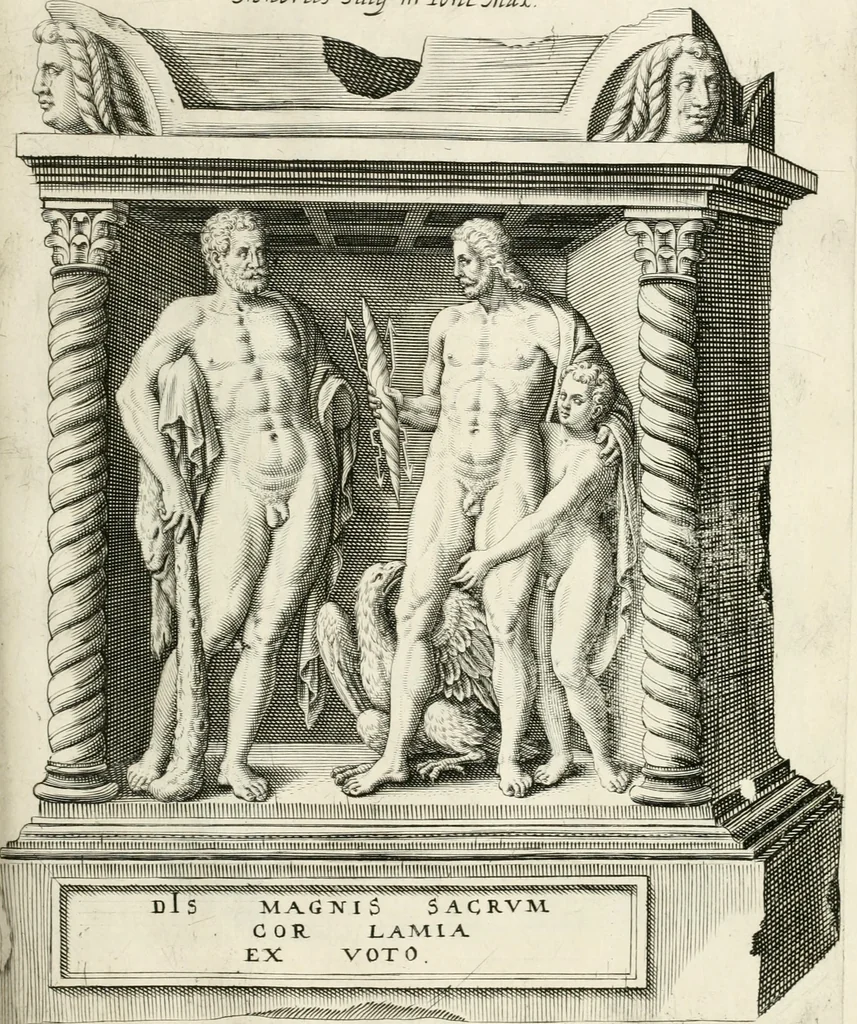 An illustration from I.[-VI.] pars Romanae vrbis topographiae & antiquitatum, quâ succinctê & breviter describuntur omnia quae tam publicê quam privatim videntur anim-adversione digna:, 1597, leaf 722