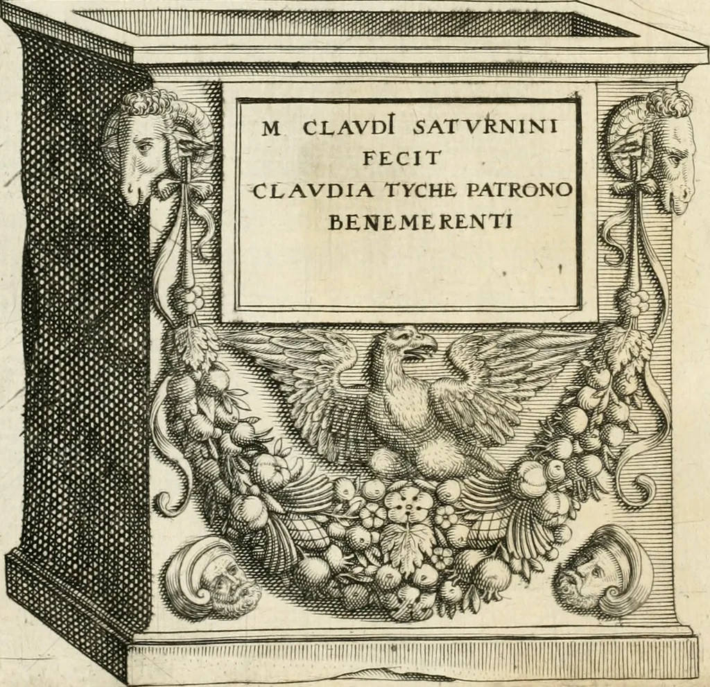An illustration from I.[-VI.] pars Romanae vrbis topographiae & antiquitatum, quâ succinctê & breviter describuntur omnia quae tam publicê quam privatim videntur anim-adversione digna:, 1597, leaf 734