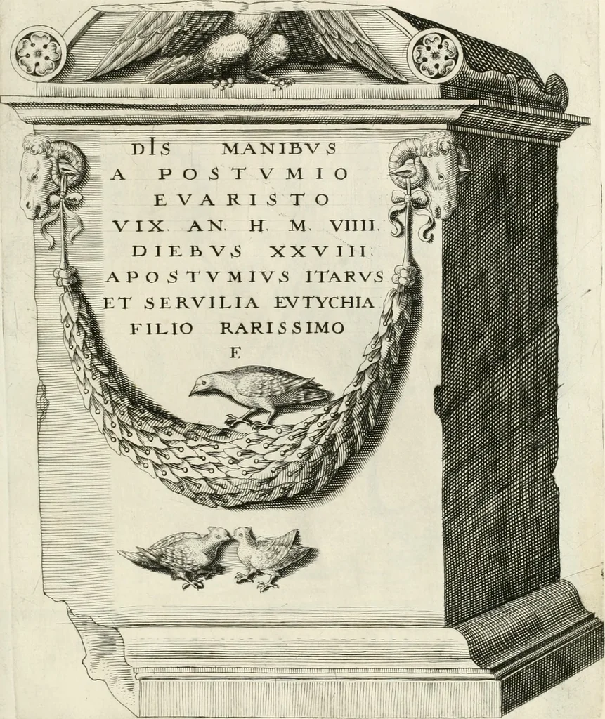 An illustration from I.[-VI.] pars Romanae vrbis topographiae & antiquitatum, quâ succinctê & breviter describuntur omnia quae tam publicê quam privatim videntur anim-adversione digna:, 1597, leaf 740