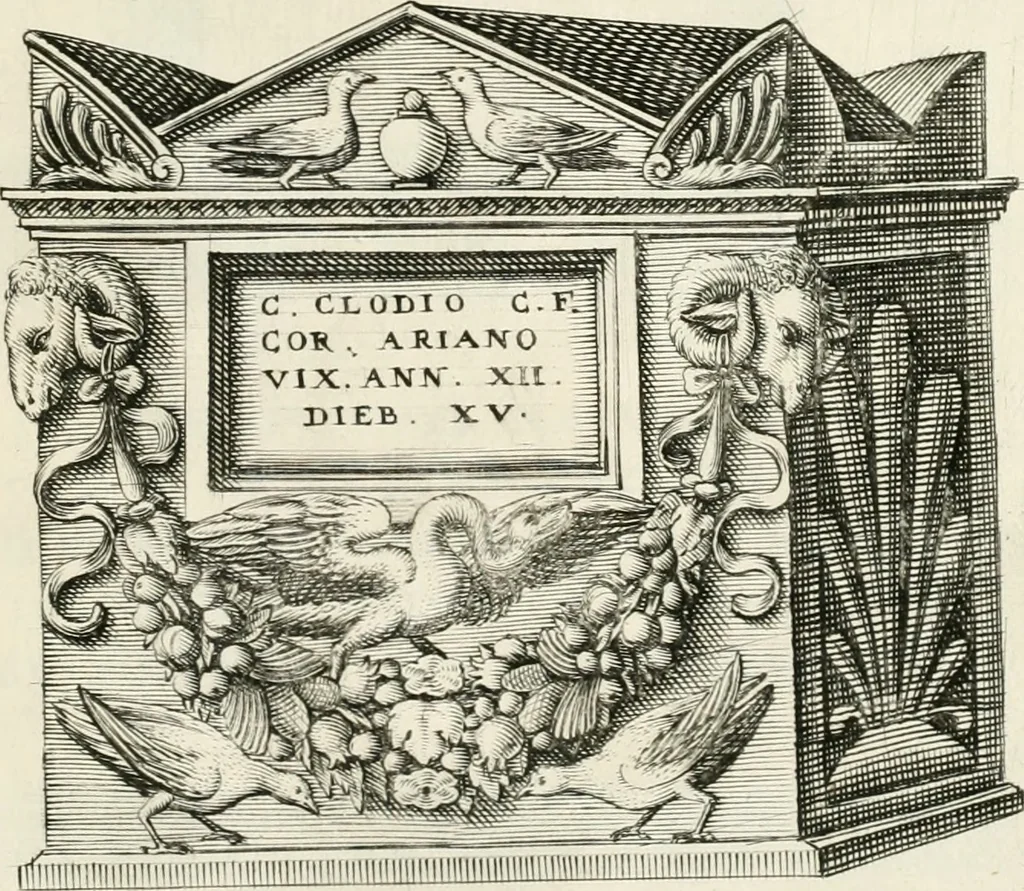 An illustration from I.[-VI.] pars Romanae vrbis topographiae & antiquitatum, quâ succinctê & breviter describuntur omnia quae tam publicê quam privatim videntur anim-adversione digna:, 1597, leaf 764