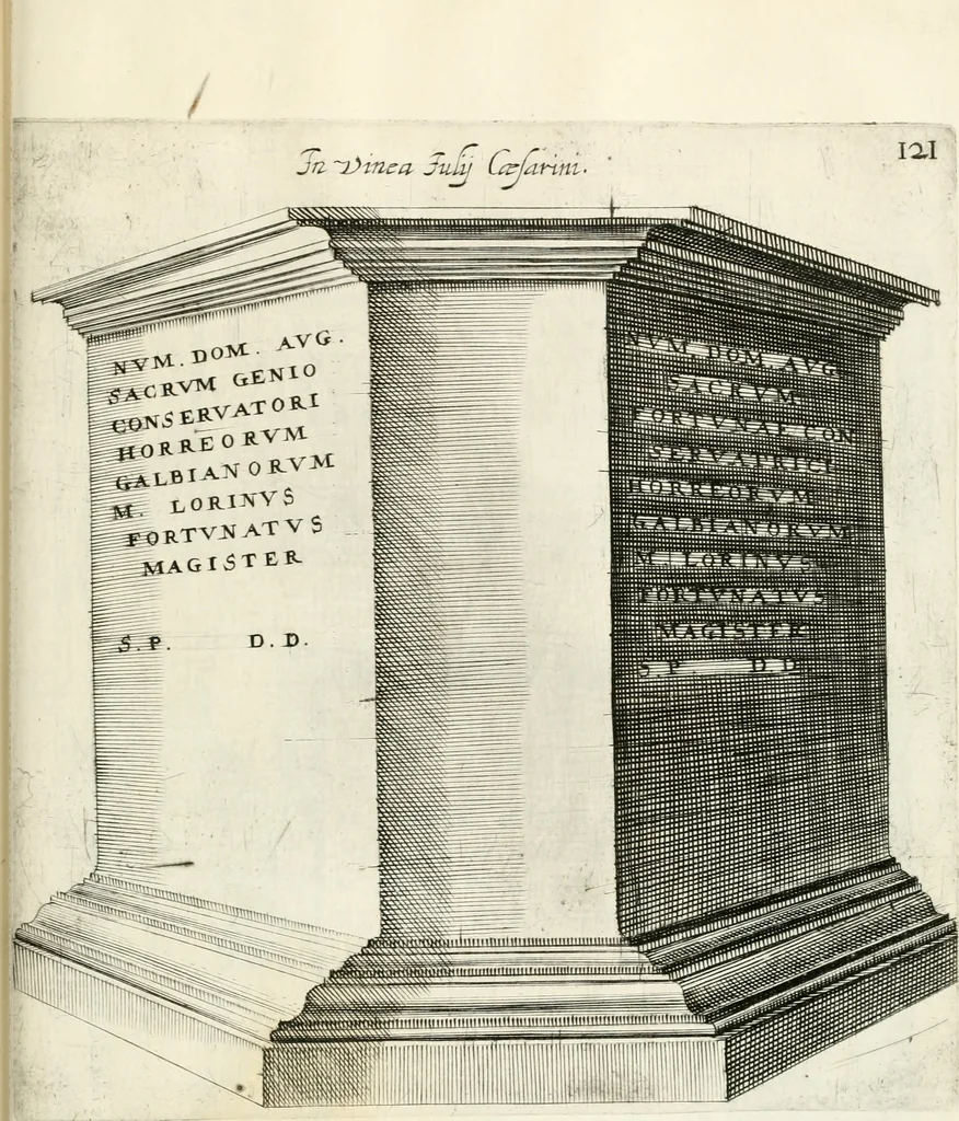 An illustration from I.[-VI.] pars Romanae vrbis topographiae & antiquitatum, quâ succinctê & breviter describuntur omnia quae tam publicê quam privatim videntur anim-adversione digna:, 1597, leaf 828