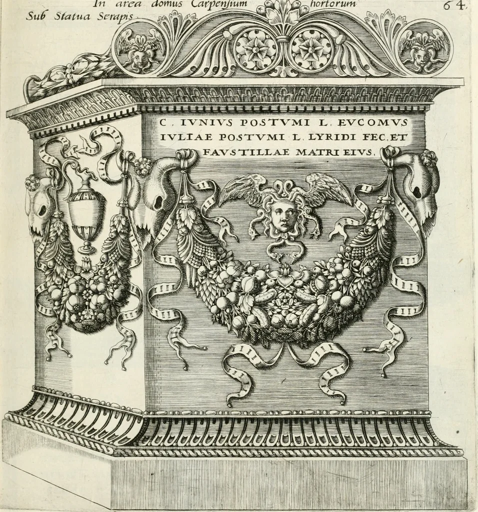 An illustration from I.[-VI.] pars Romanae vrbis topographiae & antiquitatum, quâ succinctê & breviter describuntur omnia quae tam publicê quam privatim videntur anim-adversione digna:, 1597, leaf 86
