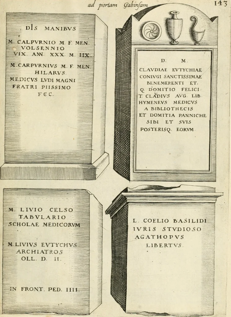 An illustration from I.[-VI.] pars Romanae vrbis topographiae & antiquitatum, quâ succinctê & breviter describuntur omnia quae tam publicê quam privatim videntur anim-adversione digna:, 1597, leaf 872
