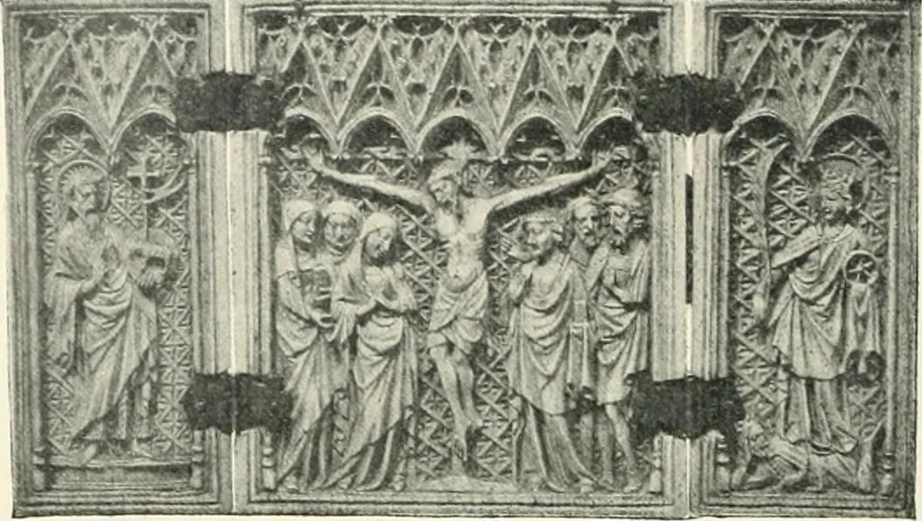An illustration from Catalogue of the ivory carvings of the Christian era with examples of Mohammedan art and carvings in bone in the Department of British and Mediaeval Antiquities and Ethnography of the British Museum, 1909, leaf 161