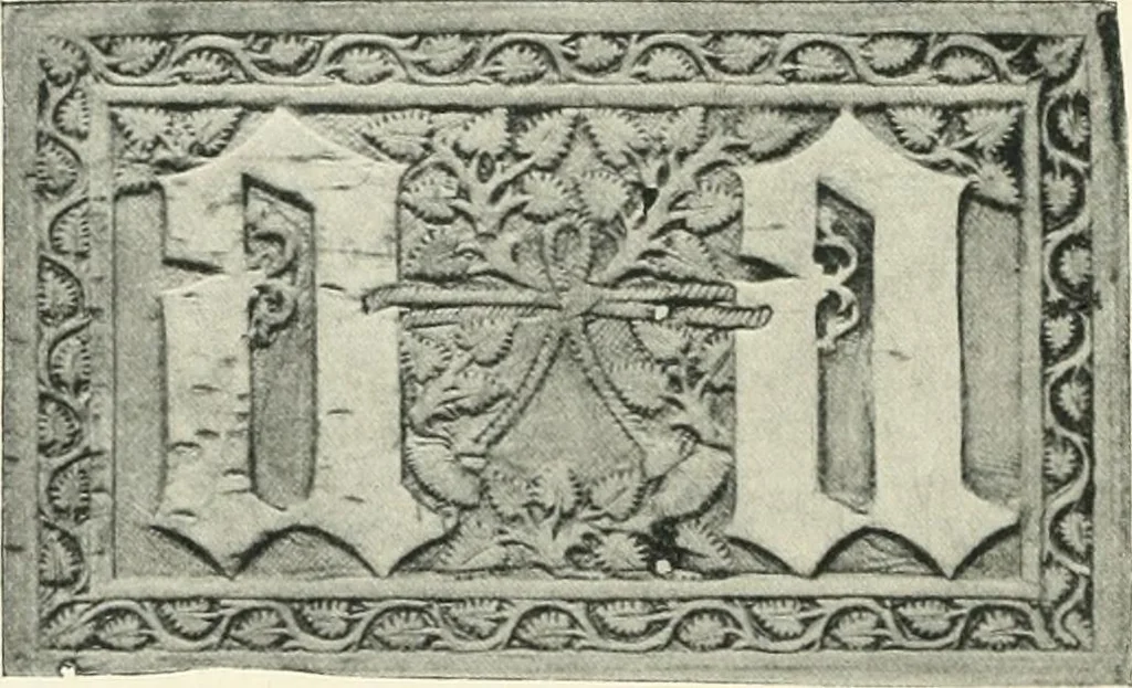 An illustration from Catalogue of the ivory carvings of the Christian era with examples of Mohammedan art and carvings in bone in the Department of British and Mediaeval Antiquities and Ethnography of the British Museum, 1909, leaf 183