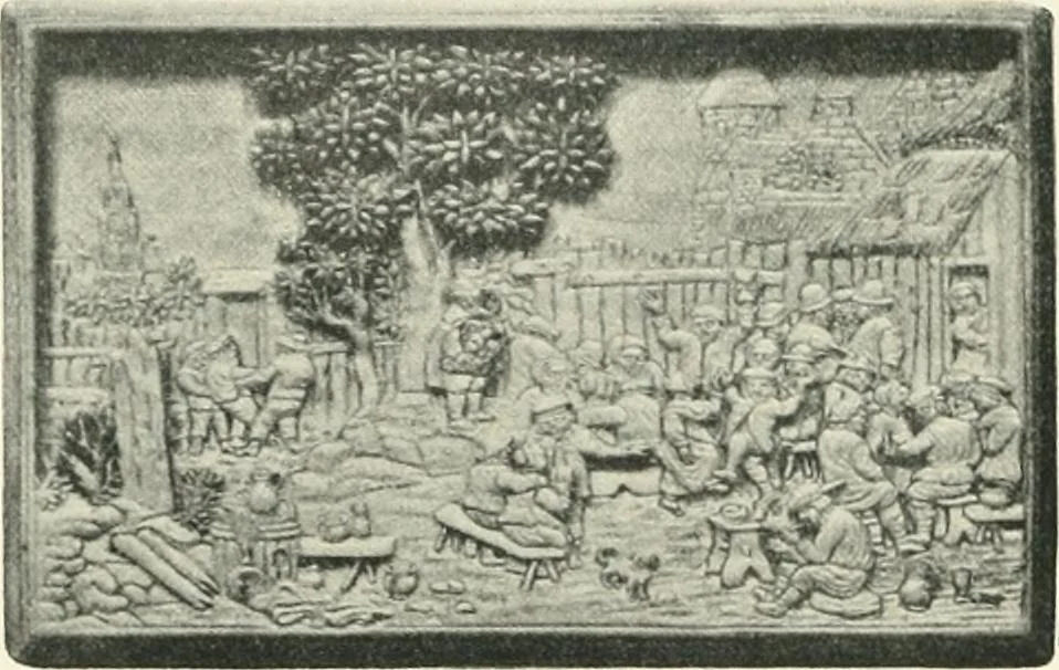 An illustration from Catalogue of the ivory carvings of the Christian era with examples of Mohammedan art and carvings in bone in the Department of British and Mediaeval Antiquities and Ethnography of the British Museum, 1909, leaf 217