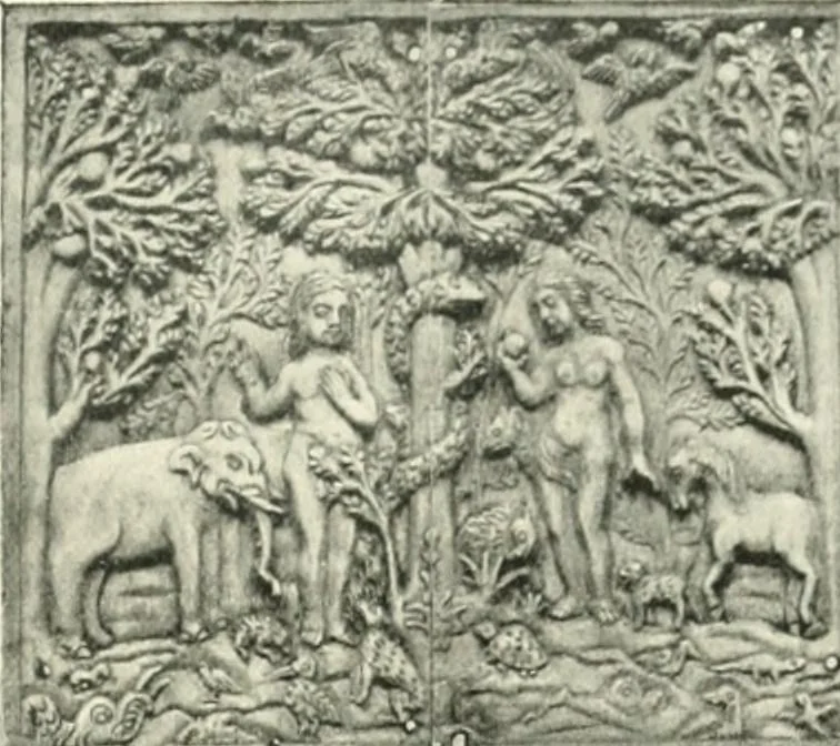 An illustration from Catalogue of the ivory carvings of the Christian era with examples of Mohammedan art and carvings in bone in the Department of British and Mediaeval Antiquities and Ethnography of the British Museum, 1909, leaf 226