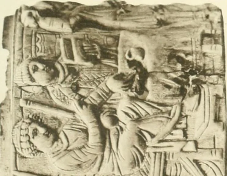 An illustration from Catalogue of the ivory carvings of the Christian era with examples of Mohammedan art and carvings in bone in the Department of British and Mediaeval Antiquities and Ethnography of the British Museum, 1909, leaf 262