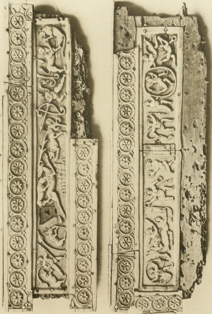 An illustration from Catalogue of the ivory carvings of the Christian era with examples of Mohammedan art and carvings in bone in the Department of British and Mediaeval Antiquities and Ethnography of the British Museum, 1909, leaf 270