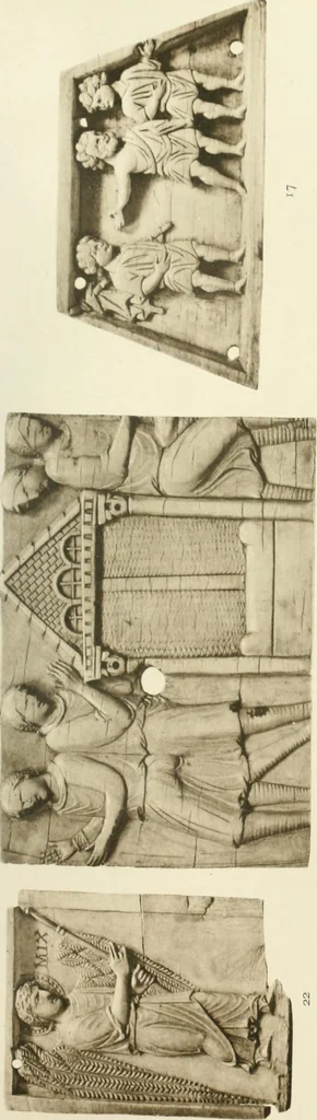 An illustration from Catalogue of the ivory carvings of the Christian era with examples of Mohammedan art and carvings in bone in the Department of British and Mediaeval Antiquities and Ethnography of the British Museum, 1909, leaf 274