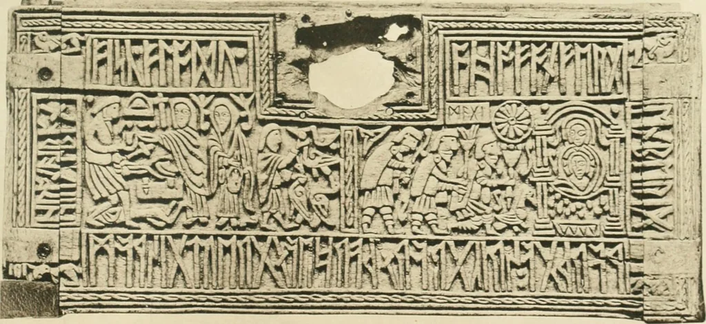 An illustration from Catalogue of the ivory carvings of the Christian era with examples of Mohammedan art and carvings in bone in the Department of British and Mediaeval Antiquities and Ethnography of the British Museum, 1909, leaf 284