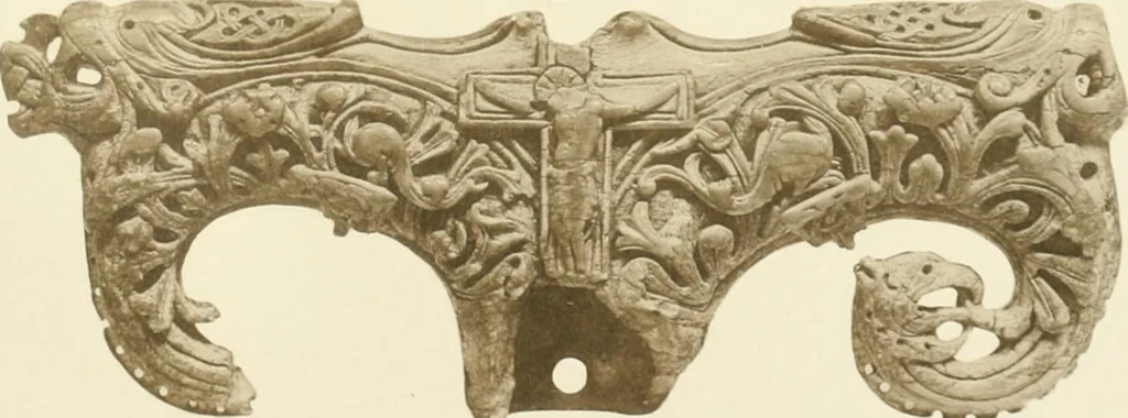 An illustration from Catalogue of the ivory carvings of the Christian era with examples of Mohammedan art and carvings in bone in the Department of British and Mediaeval Antiquities and Ethnography of the British Museum, 1909, leaf 286