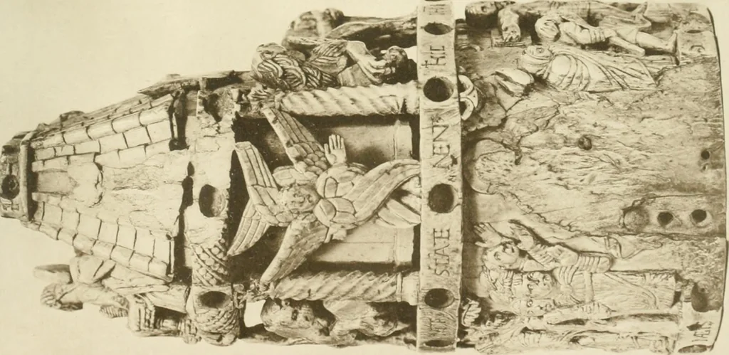 An illustration from Catalogue of the ivory carvings of the Christian era with examples of Mohammedan art and carvings in bone in the Department of British and Mediaeval Antiquities and Ethnography of the British Museum, 1909, leaf 298