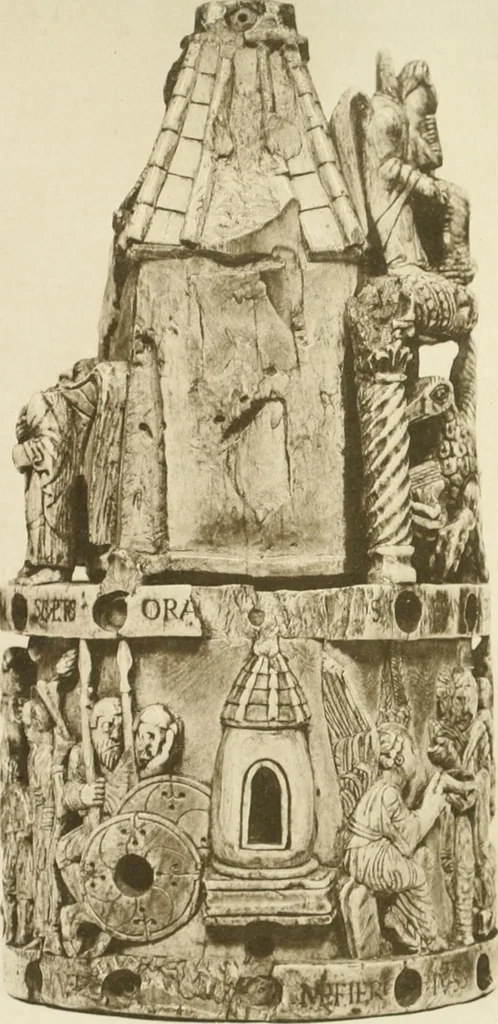 An illustration from Catalogue of the ivory carvings of the Christian era with examples of Mohammedan art and carvings in bone in the Department of British and Mediaeval Antiquities and Ethnography of the British Museum, 1909, leaf 300