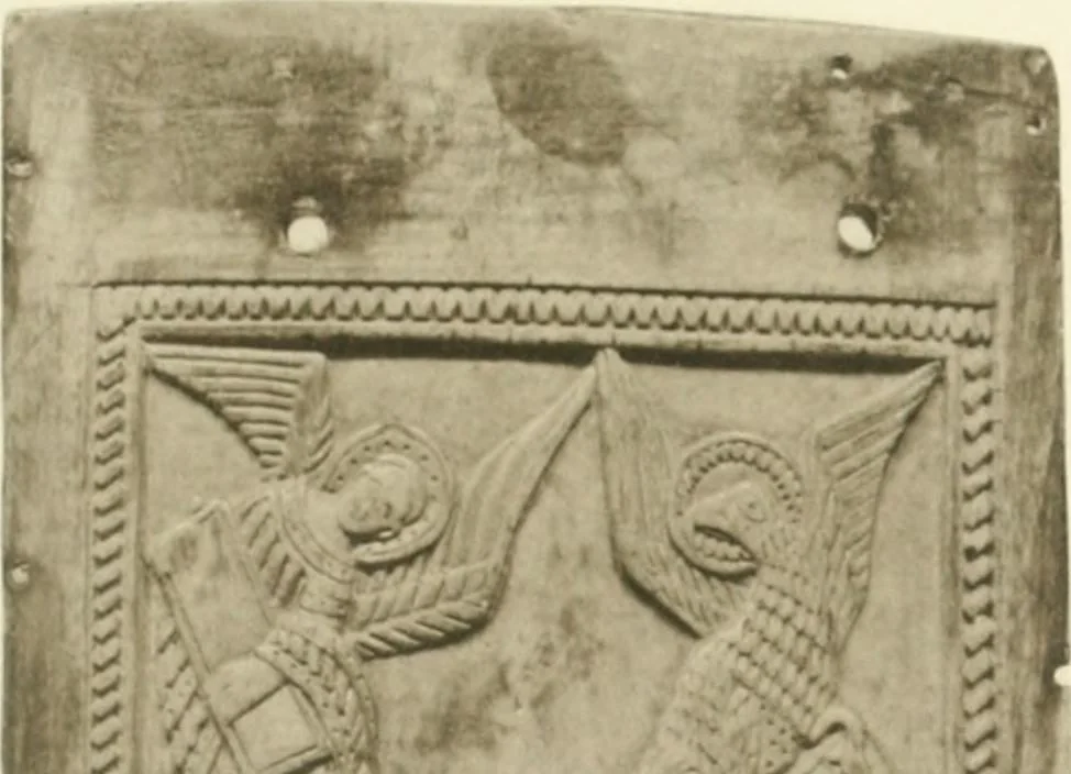 An illustration from Catalogue of the ivory carvings of the Christian era with examples of Mohammedan art and carvings in bone in the Department of British and Mediaeval Antiquities and Ethnography of the British Museum, 1909, leaf 308