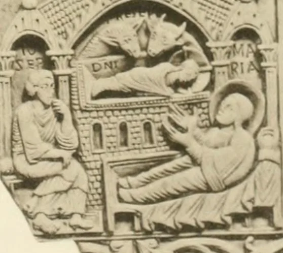 An illustration from Catalogue of the ivory carvings of the Christian era with examples of Mohammedan art and carvings in bone in the Department of British and Mediaeval Antiquities and Ethnography of the British Museum, 1909, leaf 308